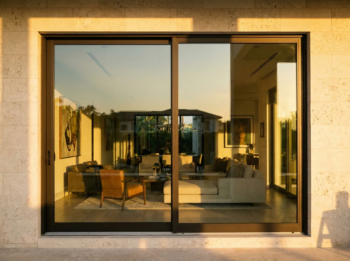 Horizontal sliding window gliding along its track